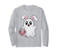 Spooky Cute Ghost Bunny Funny Easter Rabbit For Animal Lover Long Sleeve T-Shirt