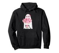 Spooky Cute Ghost Pink Floral Bouquet Pullover Hoodie
