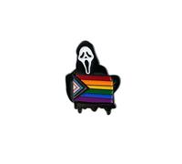 Spooky Cute Ghost Rainbow LGBTQ Pride Flag Enamel Pin, LGBTQ Pride Month Pin Brooch For Gay Bisexual Lesbian Transgender Queer Friend, Support Queer Rights Brooch Badge, Equity Support Lapel Badges