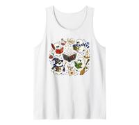 Spooky Cute Ghost Reading Magic Books Fantasy Tank Top