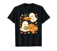 Spooky Cute Ghosts Reading Book with Pumpkins Baking Cookies T-Shirt