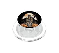 Spooky Cute Haunted Mansion Halloween Pumpkin Ghost Design PopSockets PopGrip for MagSafe