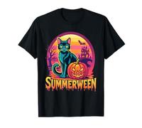 Spooky Cute Magic Cat Summerween Vibes for Halloween Summer T-Shirt