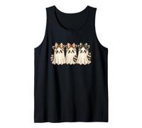 Spooky Cute Raccoon Halloween Ghost Boo Crew Tank Top
