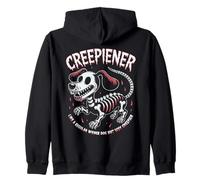 Spooky Dachshund Wiener Dog Skeleton Sausage Dog Halloween Zip Hoodie