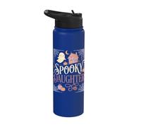 Spooky Daughter Cute Ghost Pumpkin Haunted House Halloween Stainless Steel Insulated Water Bottle