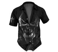 Spooky Fall Season Halloween T Shirt Printed Shirt Printed Short Sleeve Button Up Shirt Outdoor Warm Slipper Halloween Party Gift Shirts for Men Green