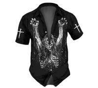 Spooky Fall Season Halloween T Shirt Printed Shirt Printed Short Sleeve Button Up Shirt Outdoor Warm Slipper Halloween Party Gift Shirts for Men Yellow