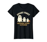 Spooky Family Growing Every October Ghost Pumpkin Halloween Value Graphic T-Shirt, Women, Black, XL