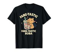 Spooky Fang Capybara Witch Boba Tea for Halloween Kawaii T-Shirt