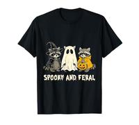 Spooky Feral Raccoon Panda Halloween Vibes T-Shirt
