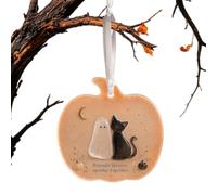 Spooky Friendship Pumpkin Ornament 2D Acrylic Halloween Ghost Cat Pumpkin