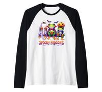 Spooky Froggies Halloween Toad Witch Pumpkin Magic Potion Raglan Baseball Tee