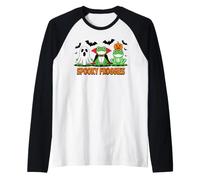 Spooky Froggies Halloween Toad Witch Pumpkin Magic Potion Raglan Baseball Tee