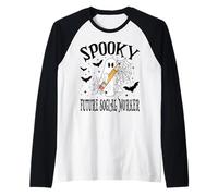Spooky Future Social Worker Halloween School Raglan Baseball Tee