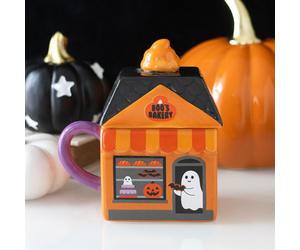 Spooky Ghost Bakery Halloween Lidded Hot Chocolate Novelty Mug