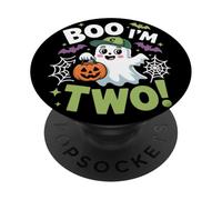 Spooky Ghost Boo I’m Two Second Birthday Halloween Toddler PopSockets Adhesive PopGrip