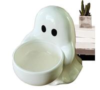 Spooky Ghost Candlestick - Halloween Resin Candle Holder Decoration, Creepy Haunted House Party Accent | Artistic Carved Finish with Festive Season Theme, Perfect Table Top for Mantle Desk