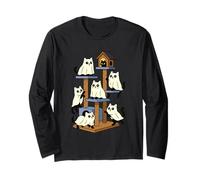 Spooky Ghost Cats Funny Halloween Cute Kittens Kawaii Long Sleeve T-Shirt