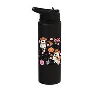 Spooky Ghost Cowboy Cute Halloween Boo Western Retro Pastel Stainless Steel Insulated Water Bottle