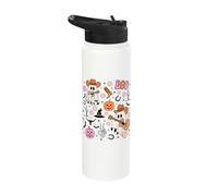 Spooky Ghost Cowboy Cute Halloween Boo Western Retro Pastel Stainless Steel Insulated Water Bottle
