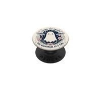 Spooky Ghost Dark Humor Living The Dream Bookish Reading PopSockets Adhesive PopGrip