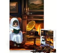 Spooky Ghost Soiree 1000 Piece Jigsaw Puzzles for Adults Teenagers Thought Toy Leisure Time Accurate Edge Wall Art Decor 38x52cm