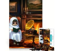 Spooky Ghost Soiree 1000 Piece Jigsaw Puzzles for Adults Teenagers Thought Toy Leisure Time Accurate Edge Wall Art Decor 38x52cm