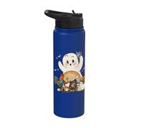 Spooky Ghost Trick Or Treat Chicken Farming Farmer Halloween Stainless Steel Insulated Water Bottle