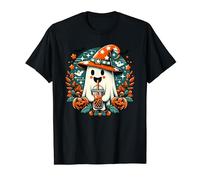 Spooky Ghost with Bubble Tea Funny Halloween Party T-Shirt