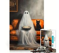 Spooky Ghostly Movie Night 1000 Pieces Jigsaw Puzzles for Teenagers Brain Skill Leisure Time Exact Edge Thoughtful Gift 38x26cm