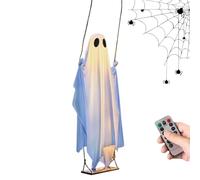 Spooky Ghosts Decor: Wooden Cloth, Scary Ghost with LED Lights - Versatile Scary Ghost Figurine | Giant Halloween Decorations for Garden, Yard, Patio, Porch