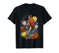 Spooky Ghosts Pickleball Skeleton Player Halloween Value Graphic T-Shirt