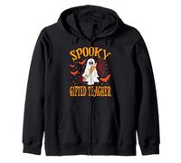 Spooky Gifted Teacher Ghost Funny Halloween School Women Zip Hoodie