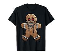 Spooky Gingerbread Cookie Goth Winter Gothic Christmas Snowy T-Shirt