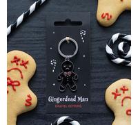Spooky Gingerbread Man Keyring - Gothic Holiday Accessory