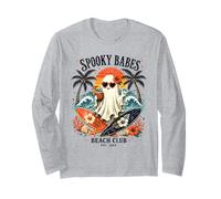 Spooky Girls Beach Crew Ghost Halloween Retro Summerween Long Sleeve T-Shirt