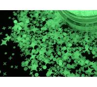 Spooky Glow in the Dark Nail Art Sequins Glitter 2g (Mixed Moon, Stars, Dots)