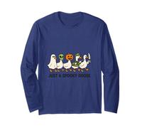 Spooky Goose Gang Halloween, Geese Walking Scary Funny Long Sleeve T-Shirt