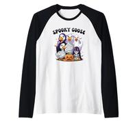 Spooky Goose Honk or Treat Silly Goose Halloween Fun Raglan Baseball Tee