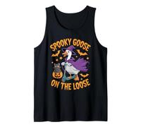 Spooky Goose On The Loose Halloween Silly Witch Costume Team Tank Top