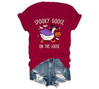 Spooky Goose On The Loose Shirt Halloween Goose T-Shirt Claret