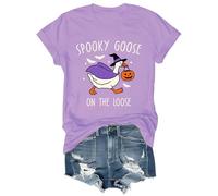 Spooky Goose On The Loose Shirt Halloween Goose T-Shirt Light Purple