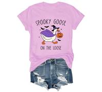 Spooky Goose On The Loose Shirt Halloween Goose T-Shirt Pink