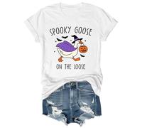 Spooky Goose On The Loose Shirt Halloween Goose T-Shirt White