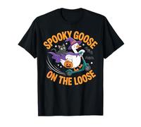 Spooky Goose On The Loose Witch Silly Goose Animal Halloween T-Shirt