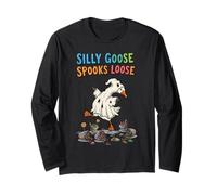 Spooky Goose Spooks Loose Silly Duck Halloween Costume Long Sleeve T-Shirt