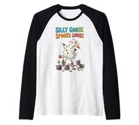 Spooky Goose Spooks Loose Silly Duck Halloween Costume Raglan Baseball Tee