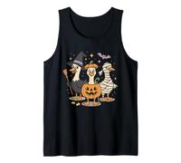 Spooky Goose Squad Cute Witch Pumpkin Mummy Funny Halloween Tank Top