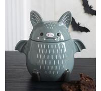 Spooky Gothic Cute Vampire Bat Grey Ceramic Cookie Jar Biscuit Barrel